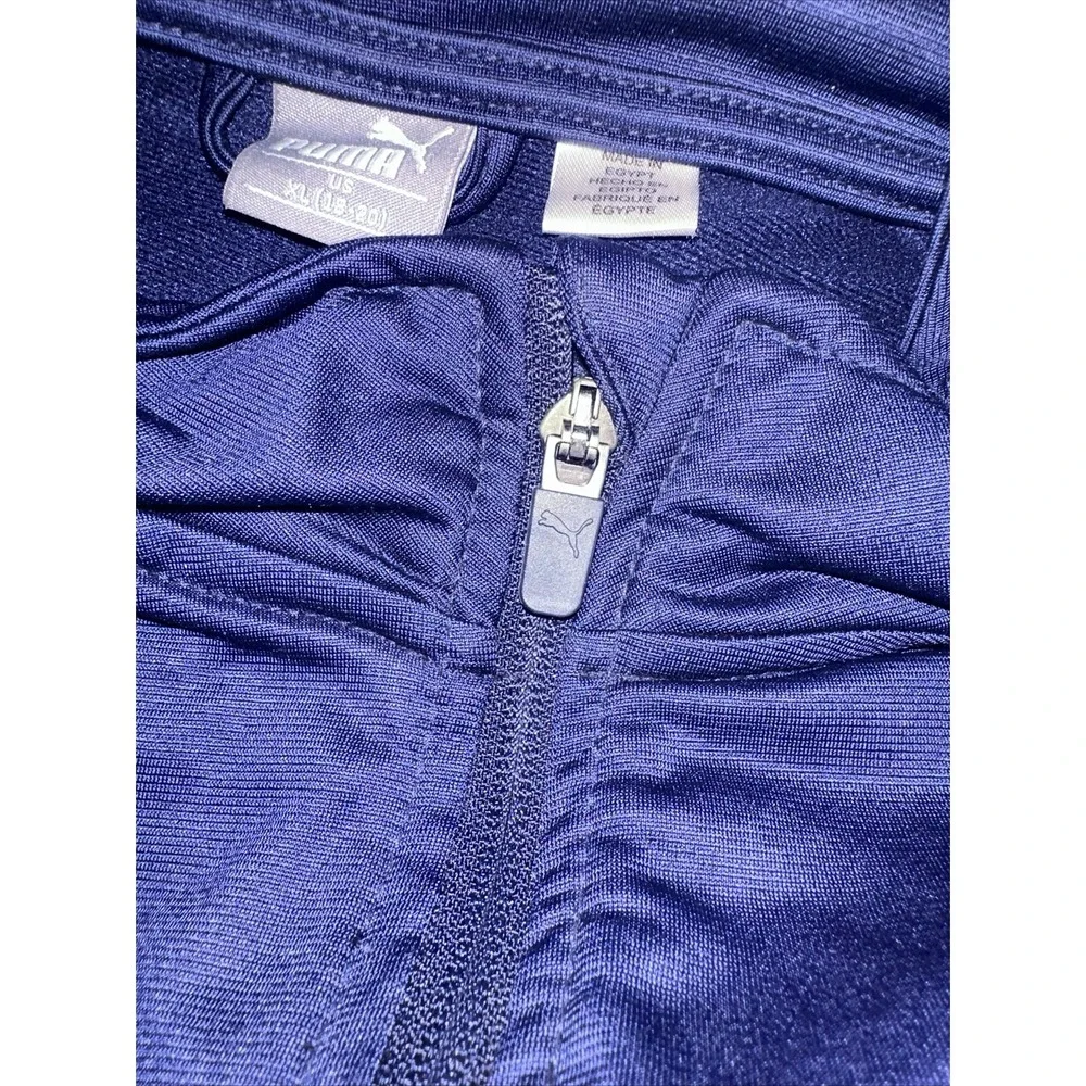 Puma Boys Size XL‎ 18-20 Full Zip Track Jacket Navy/White